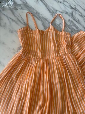 Pact Orange and White Striped sundress